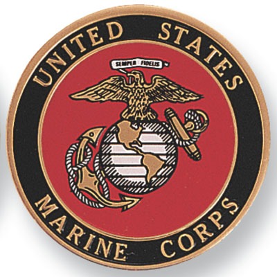 Round Metal flat - Marine Corps