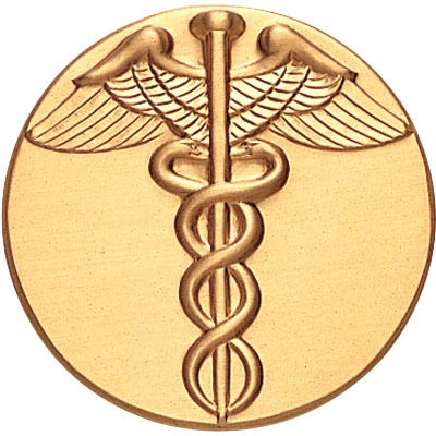 Round Metal flat - Caduiceus