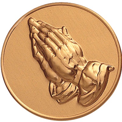 Round Metal flat - Praying Hands
