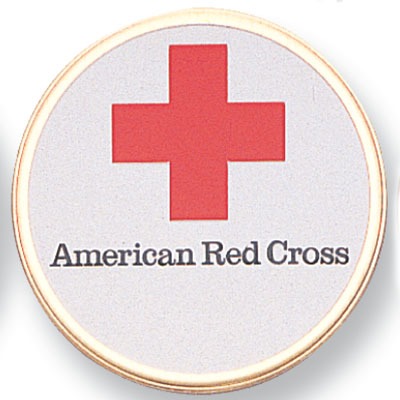 Round Metal flat - Red Cross