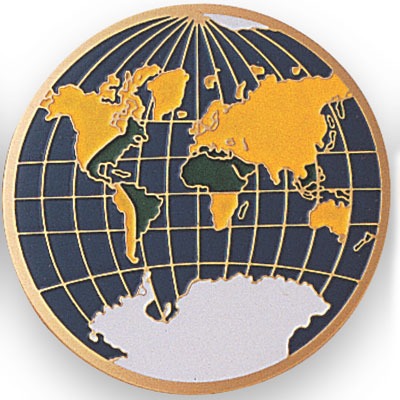 Enamel Round Metal flat - Globe