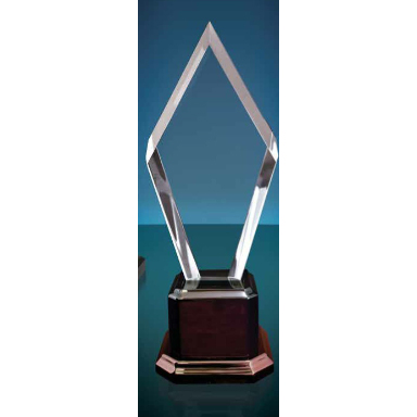 Blue Zenith Acrylic Award On Rosewood Base 14