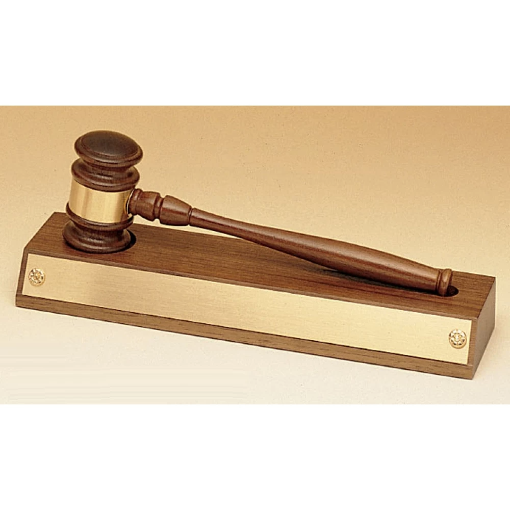 Solid American Walnut Gavel & Stand