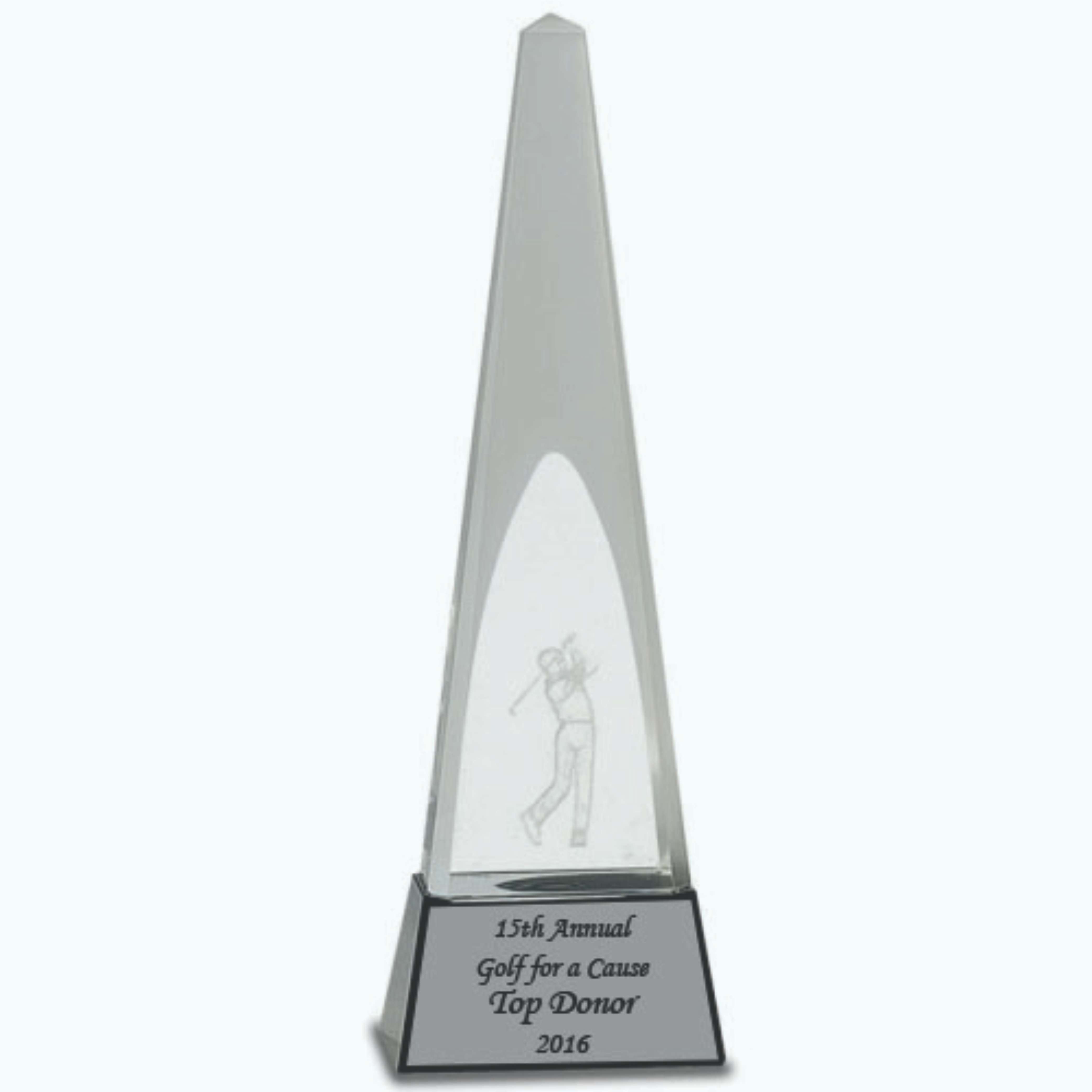 Crystal 3D Golf Spire on Black Pedestal