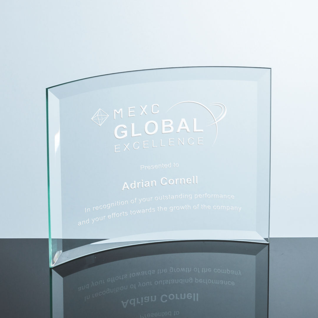 Beveled Jade Crescent Award