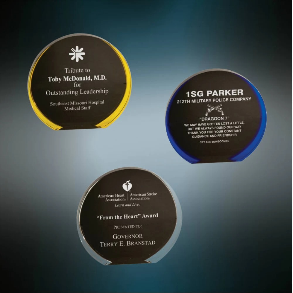 Black With Color Accent Luminary Circle Acrylic