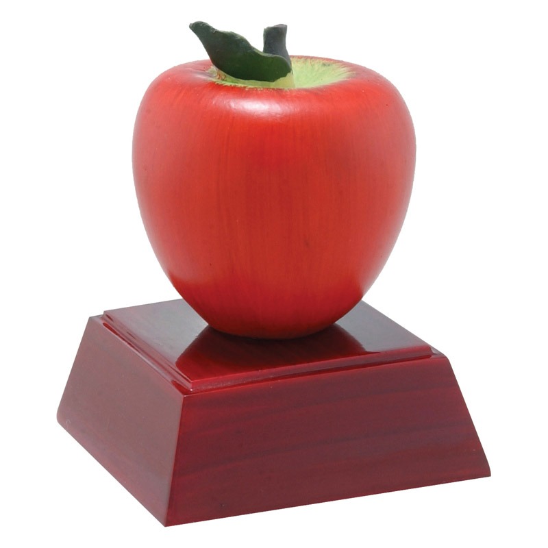 Resin Wood-look Apple on Base