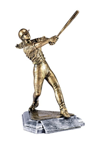 Resin Female Baseball Player