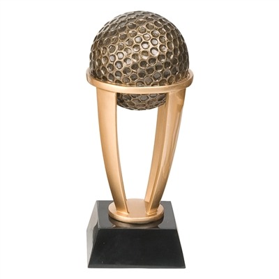 Resin Gold Goff Ball on Base